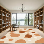 Brown Blob Circles Abstract Rug