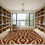 Brown Tan Zebra Stripe Symmetry Rug