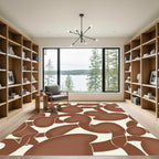 Brown Organic Swirl Composition Rug