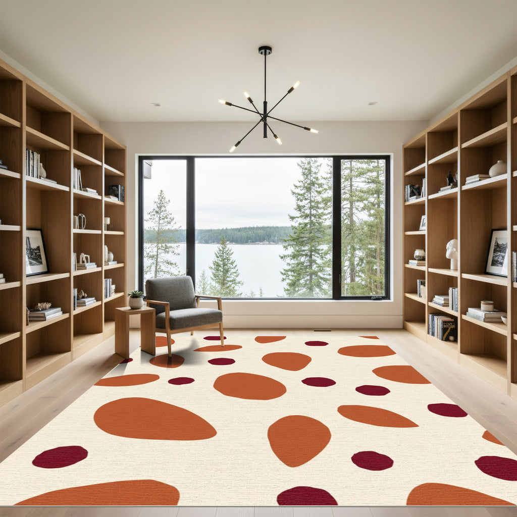 Terra Cotta Speckled Organic Shapes Rug