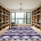 Purple Geometric Stripe Diamond Rug