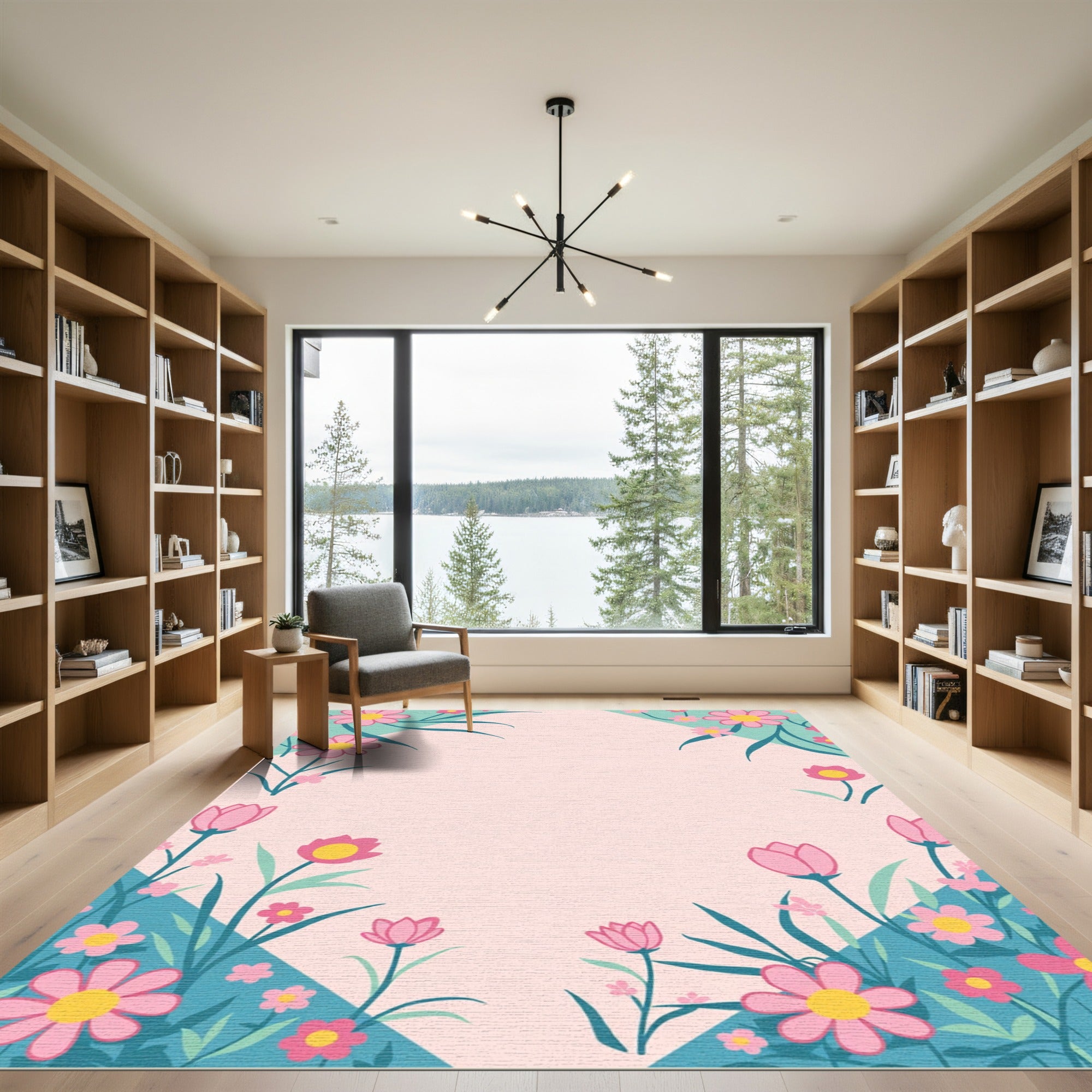Pink Bloom Garden Accents Rug