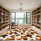 Tawny Ochre Abstract Camouflage Rug