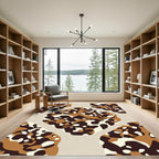 Brown And Cream Camouflage Organic Shapes Rug
