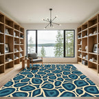 Deep Blue Agate Organic Flow Rug