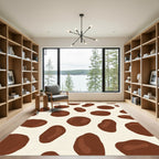 Brown Spotty Cream Abstract Rug