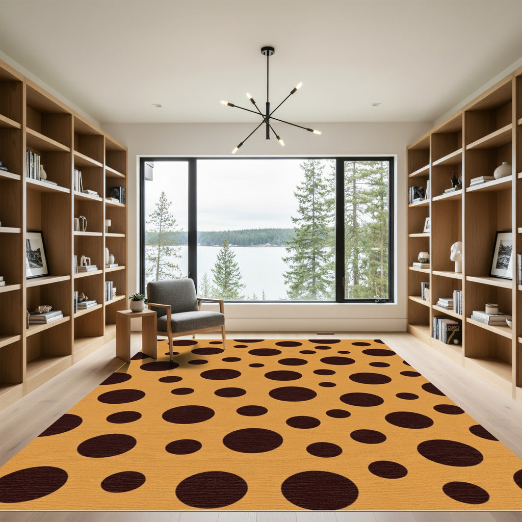Warm Brown Speckled Circle Rug