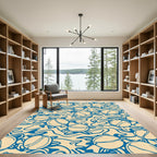 Teal Seashell Swirl Organic Rug