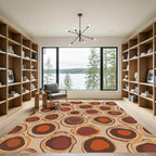 Earthy Tone Abstract Circles Rug