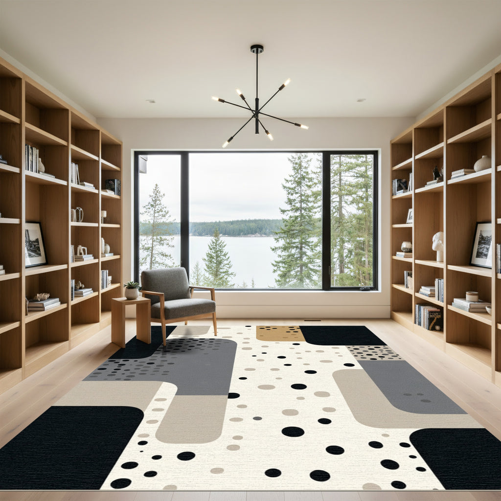 Abstract Organic Shapes Polka Dot Rug