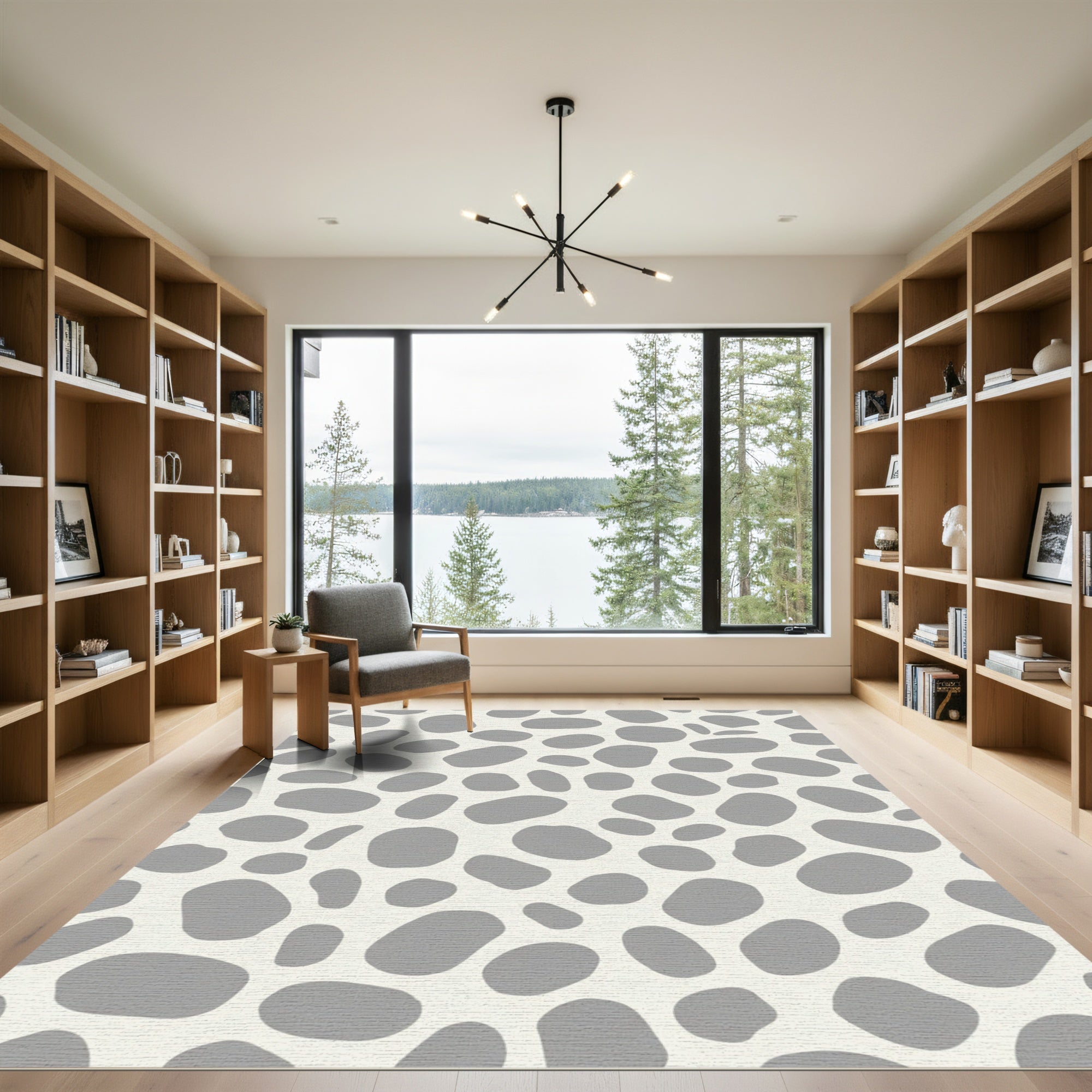 Gray Pebble Organic Abstract Rug