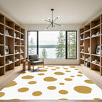 Caramel Dots On White Background Rug