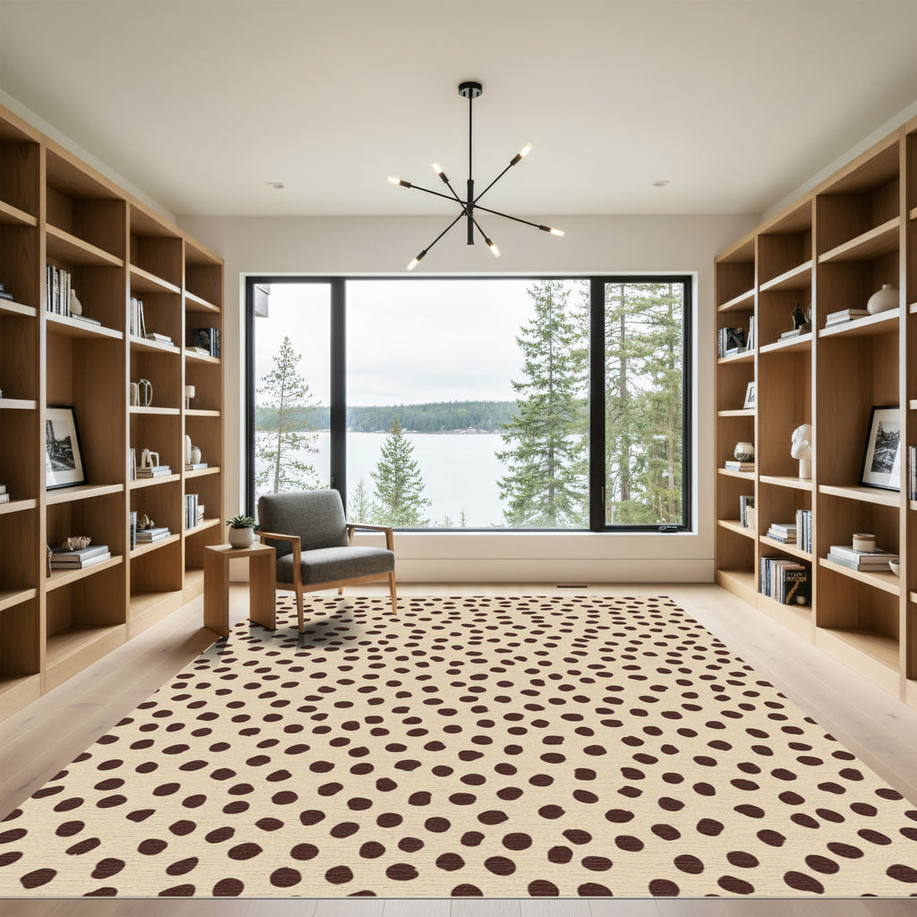 Brown Polka Dot Scatter Rug