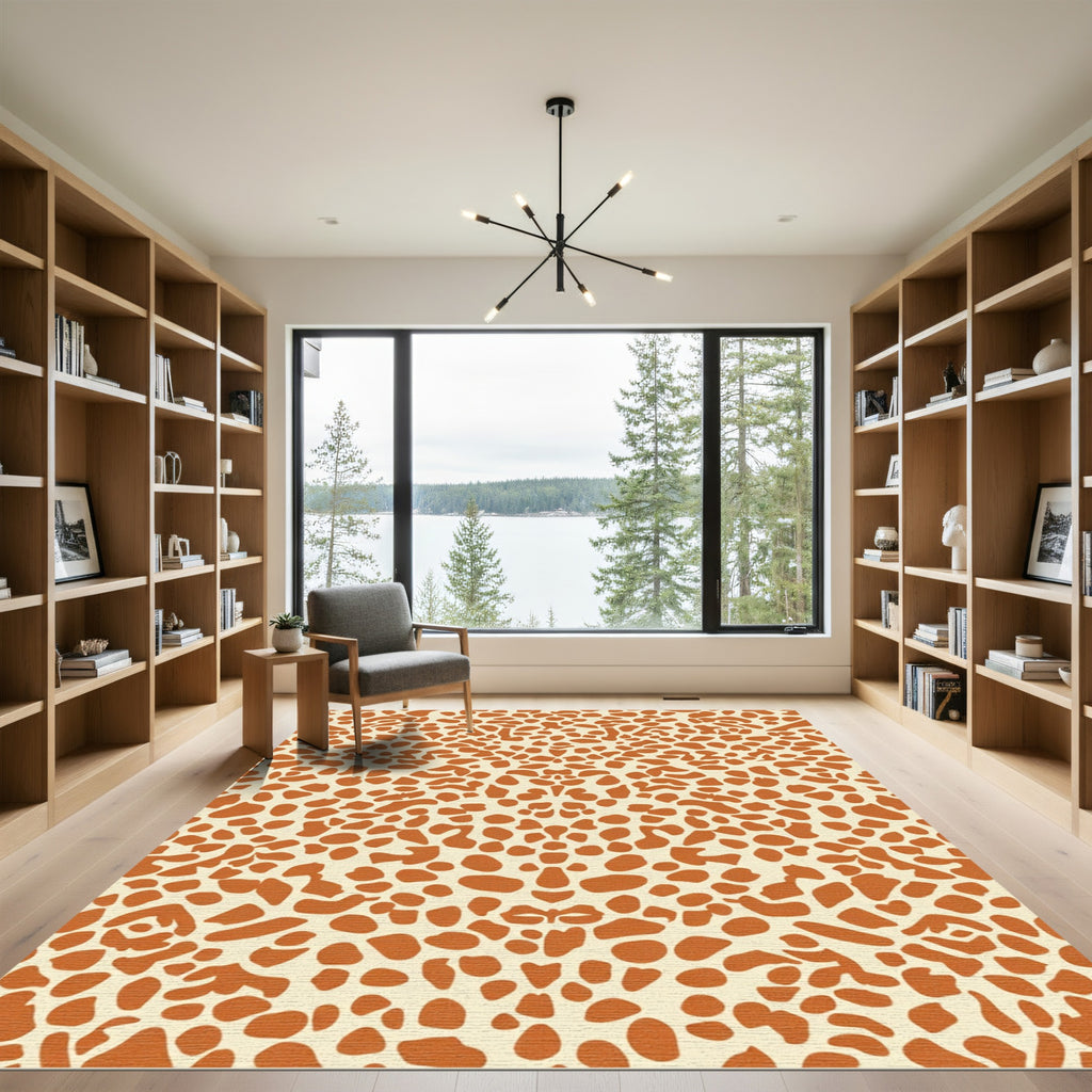 Ginger Splotch Leopard Texture Rug