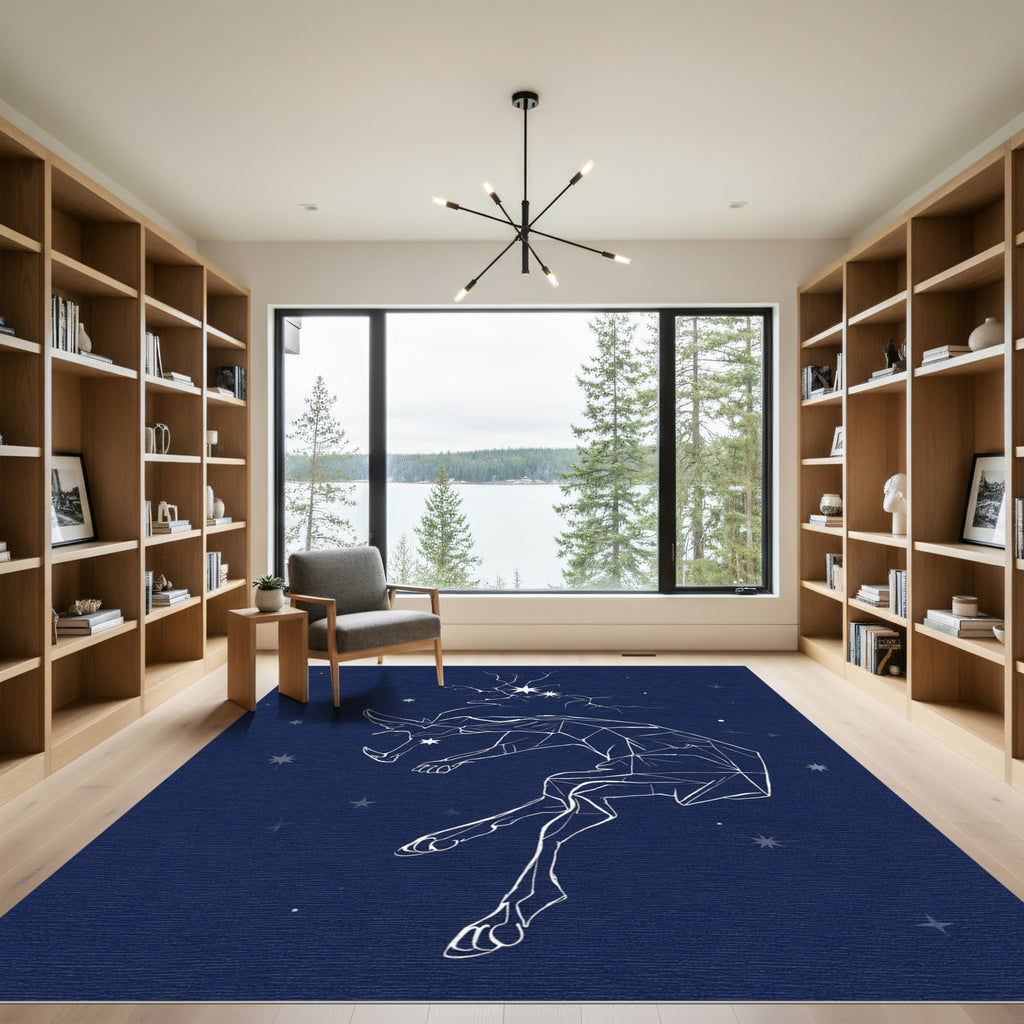 Celestial Geometric Animal Constellation Rug