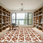 Rustic Ochre Abstract Scroll Relief Rug