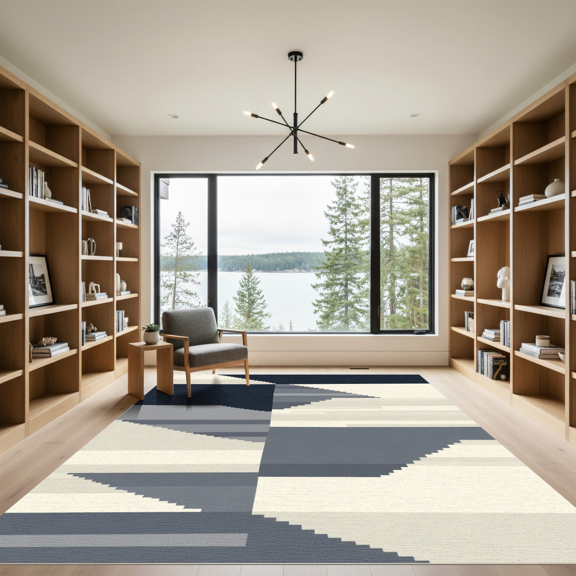 Monochromatic Pixelated Landscape Rug