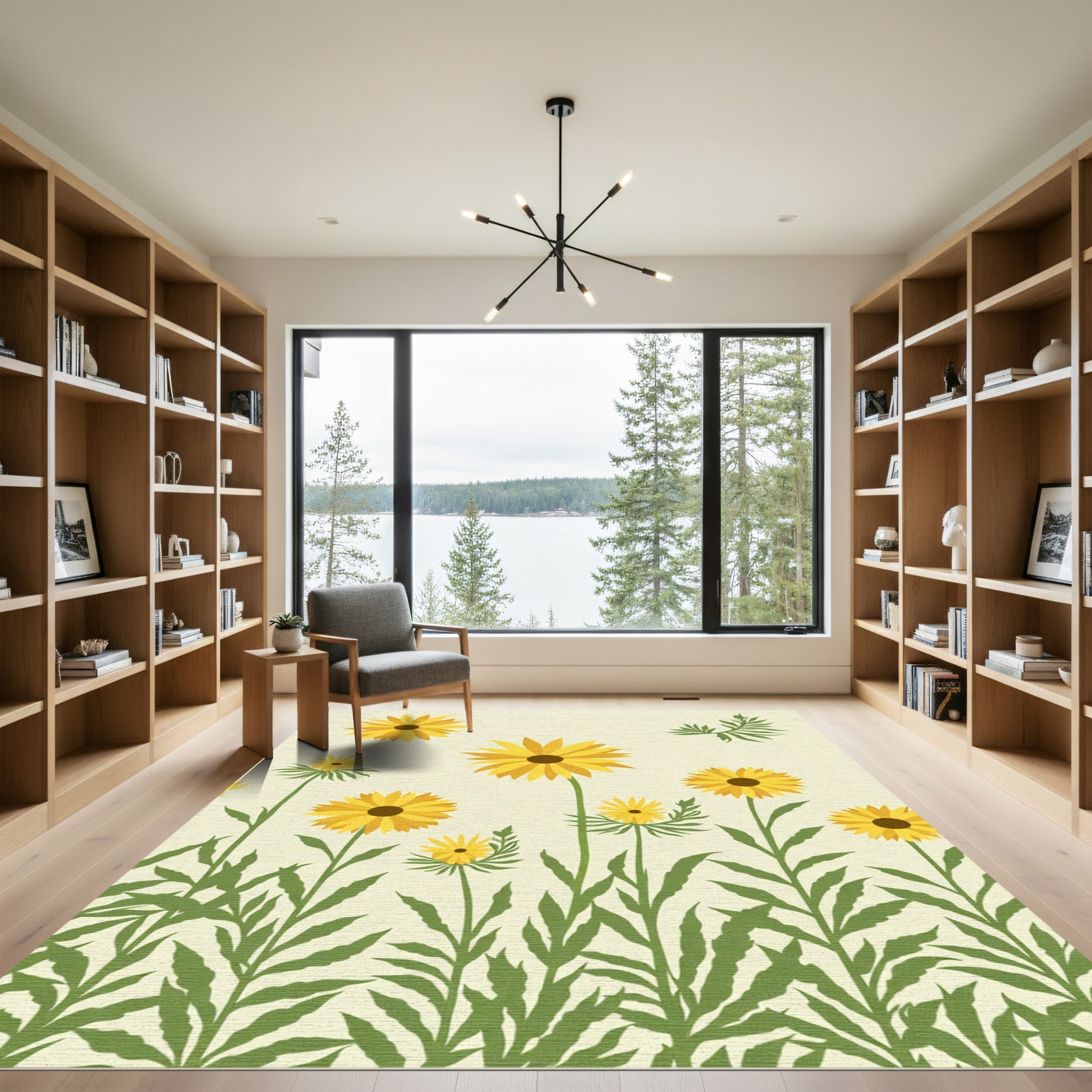 Yellow Daisy Field Garden Rug
