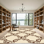 Antique Beige Rococo Scroll Rug