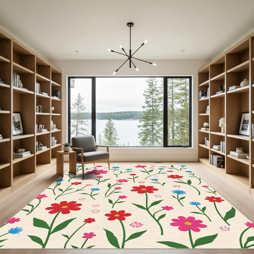 Vibrant Garden Floral Medley Rug