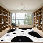 Black and Lavender Blob Abstract Rug