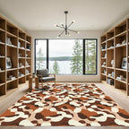 Earthy Brown Camouflage Abstract Flow Rug