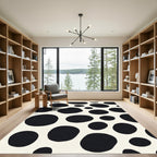 Black And White Irregular Spots Rug