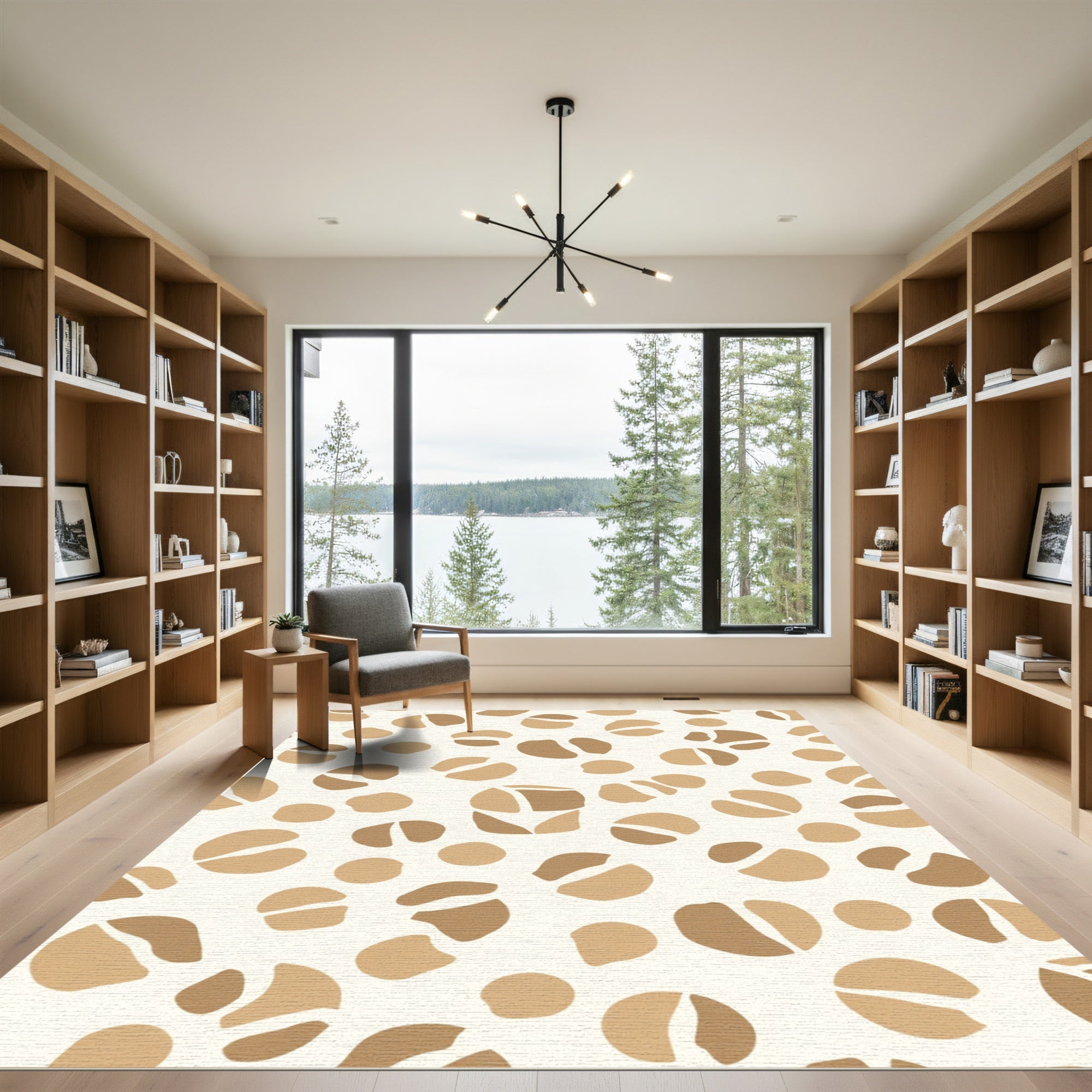 Earthy Tone Abstract Circles Rug