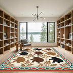 Woodland Bears Bordered Cream Illustration Rug