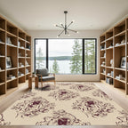 Crimson Abstract Head Medallion Rug