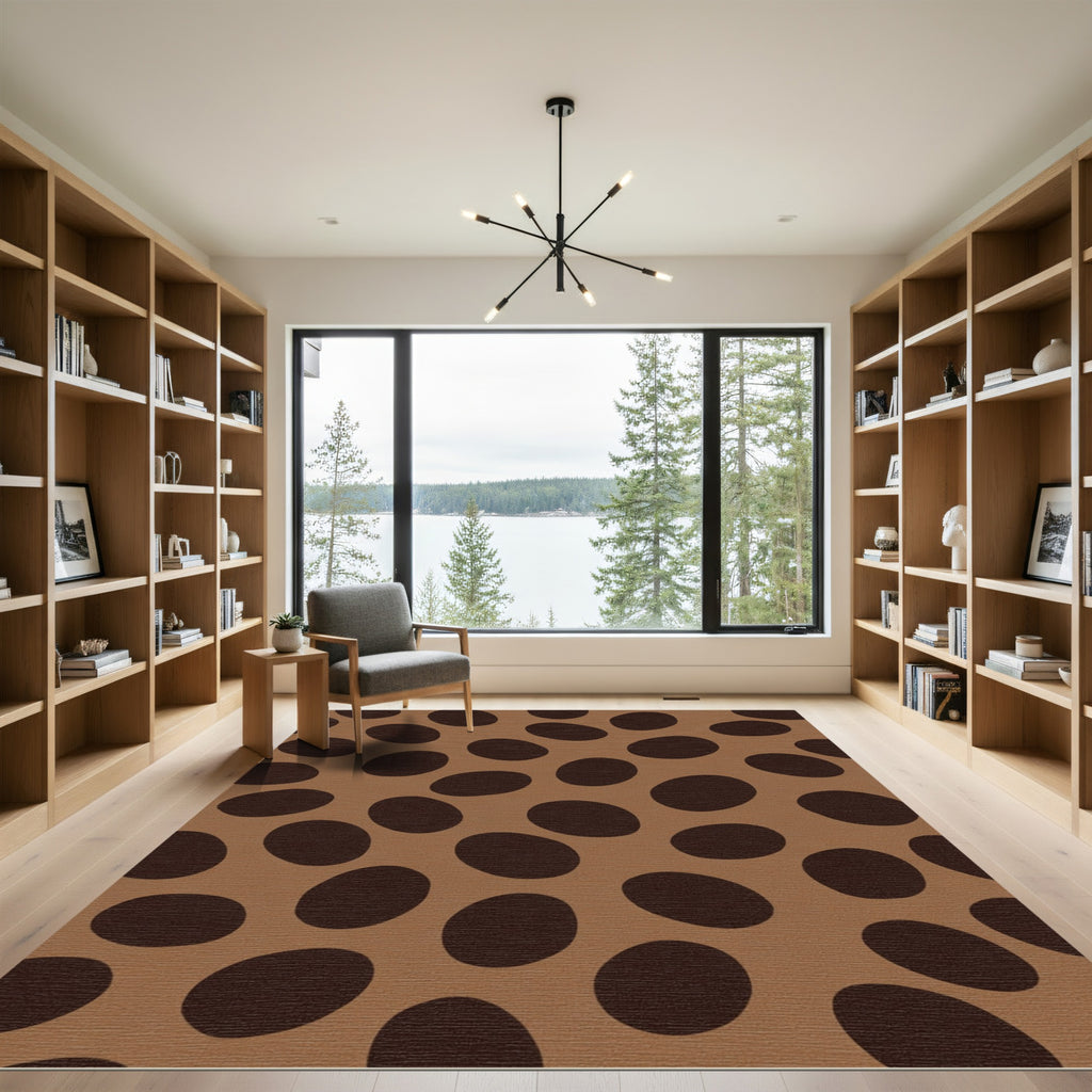 Brown Mocha Oval Spot Rug