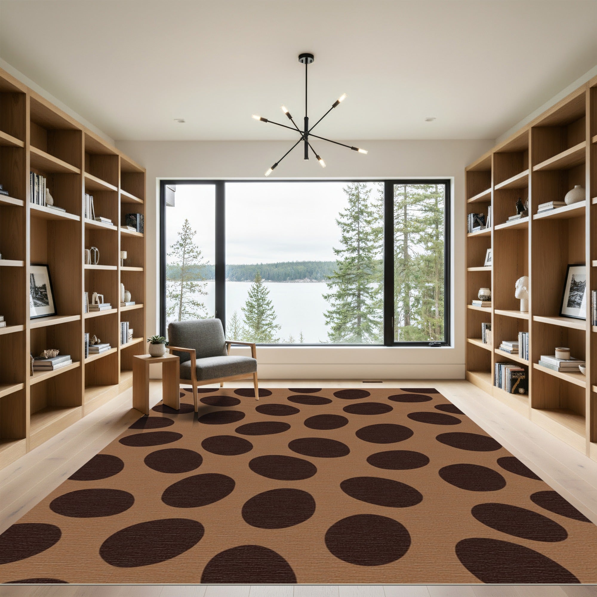 Brown Mocha Oval Spot Rug