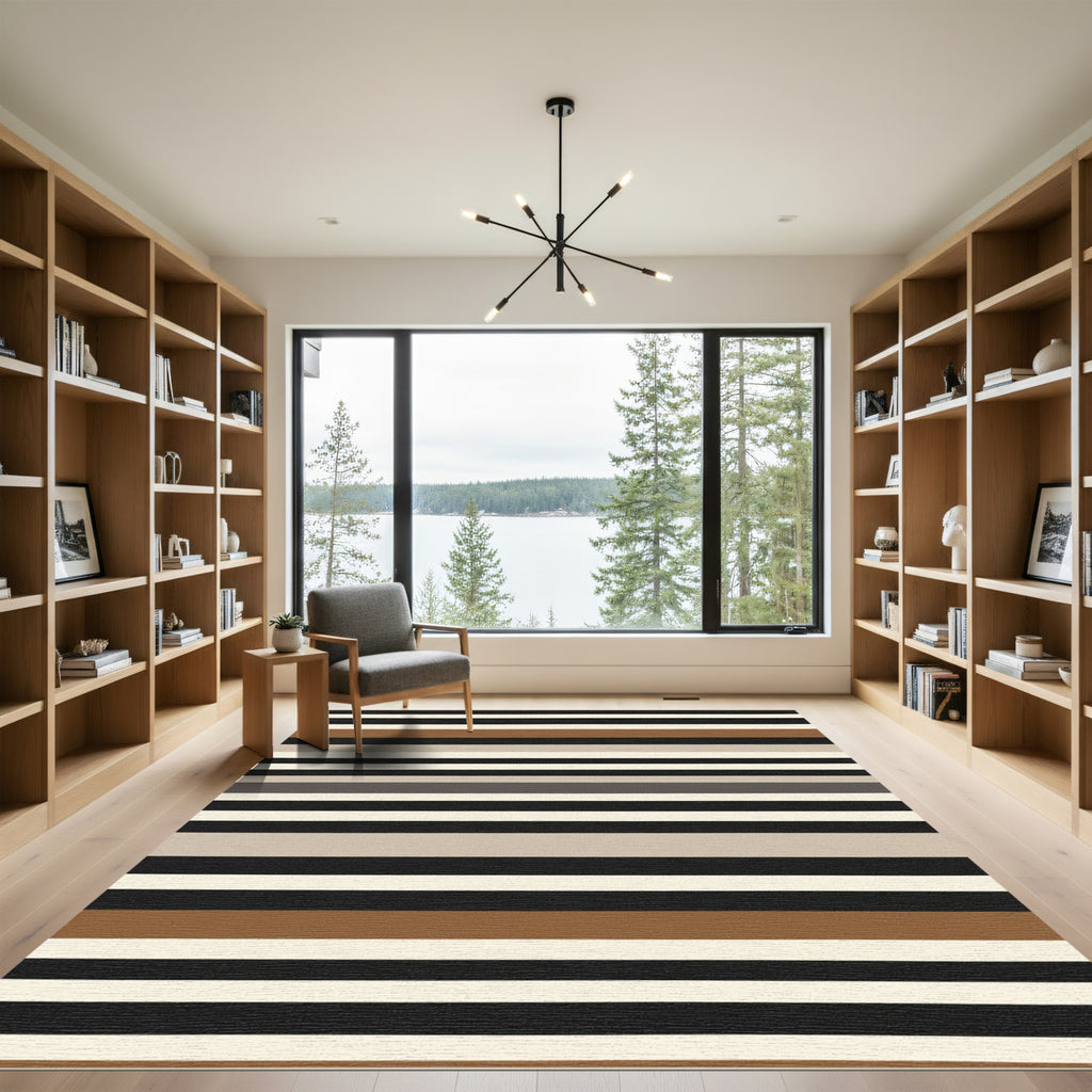Earthy Tones Wide Stripe Rug