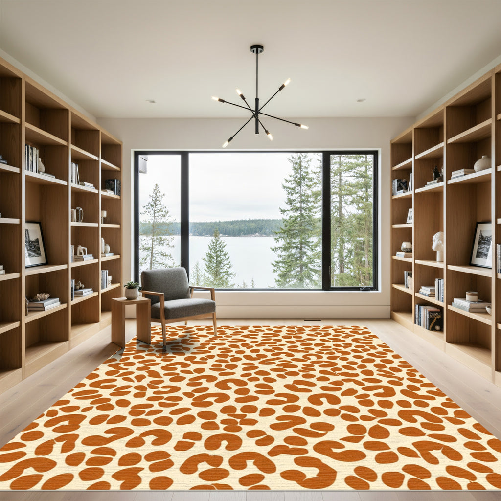 Ginger Brown Animal Spots Rug