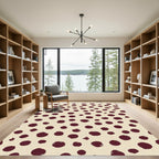 Deep Red Polka Dot Scatter Rug