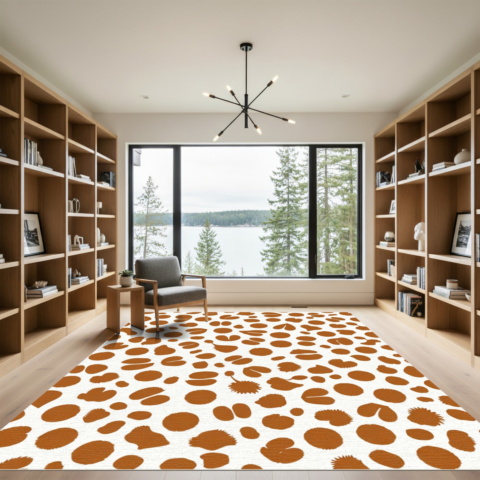 Terra Cotta Spatter Organic Shapes Rug