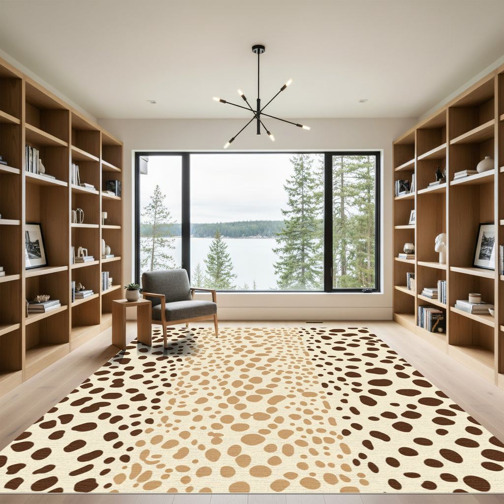 Brown Tan Spotted Gradient Rug