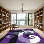 Purple Swirl Geometric Abstract Rug