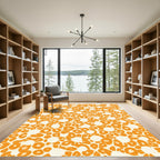 Orange Daisy Leopard Burst Rug
