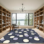 Delicate Gray Cream Orb Scatter Rug