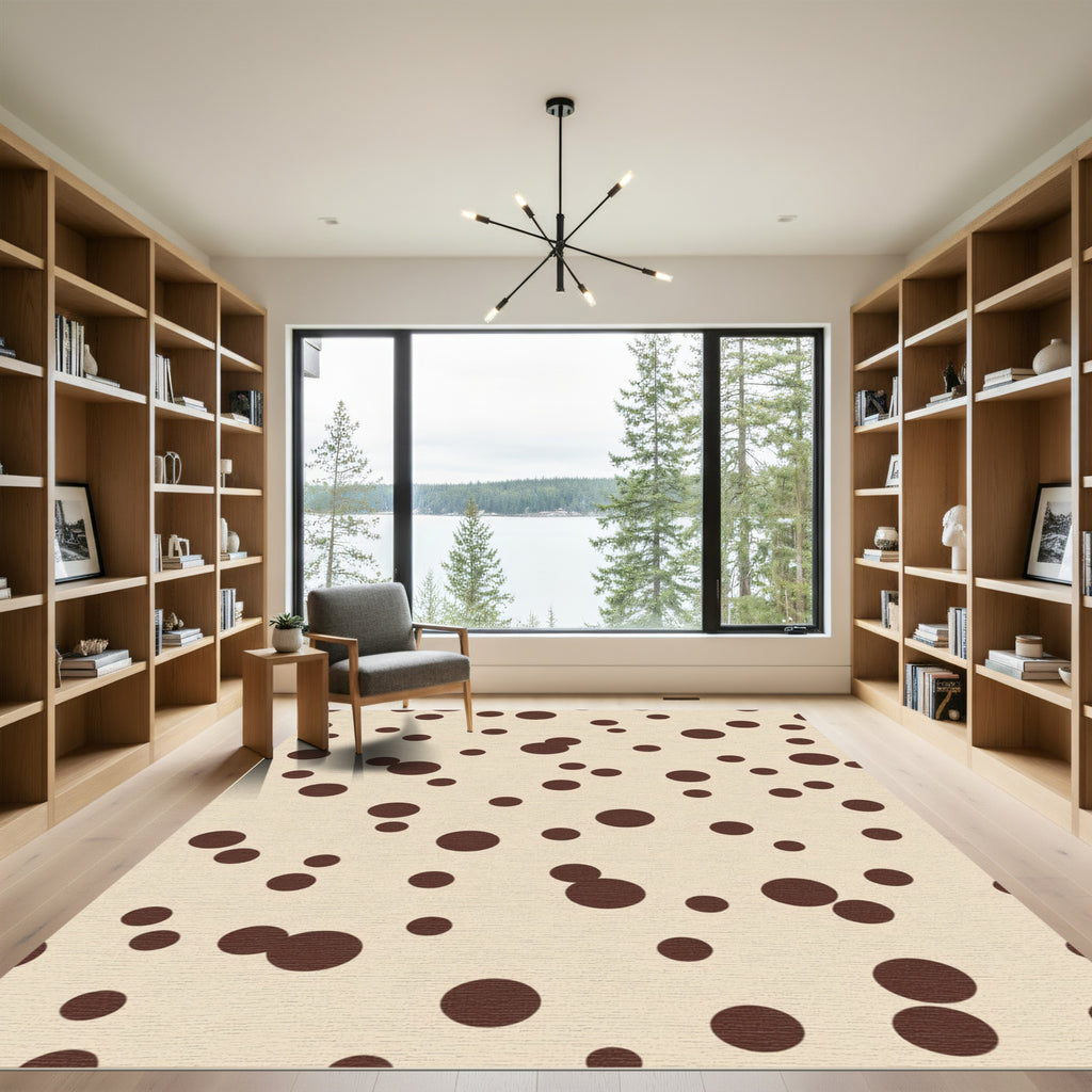 Brown Polka Dot Scatter Rug