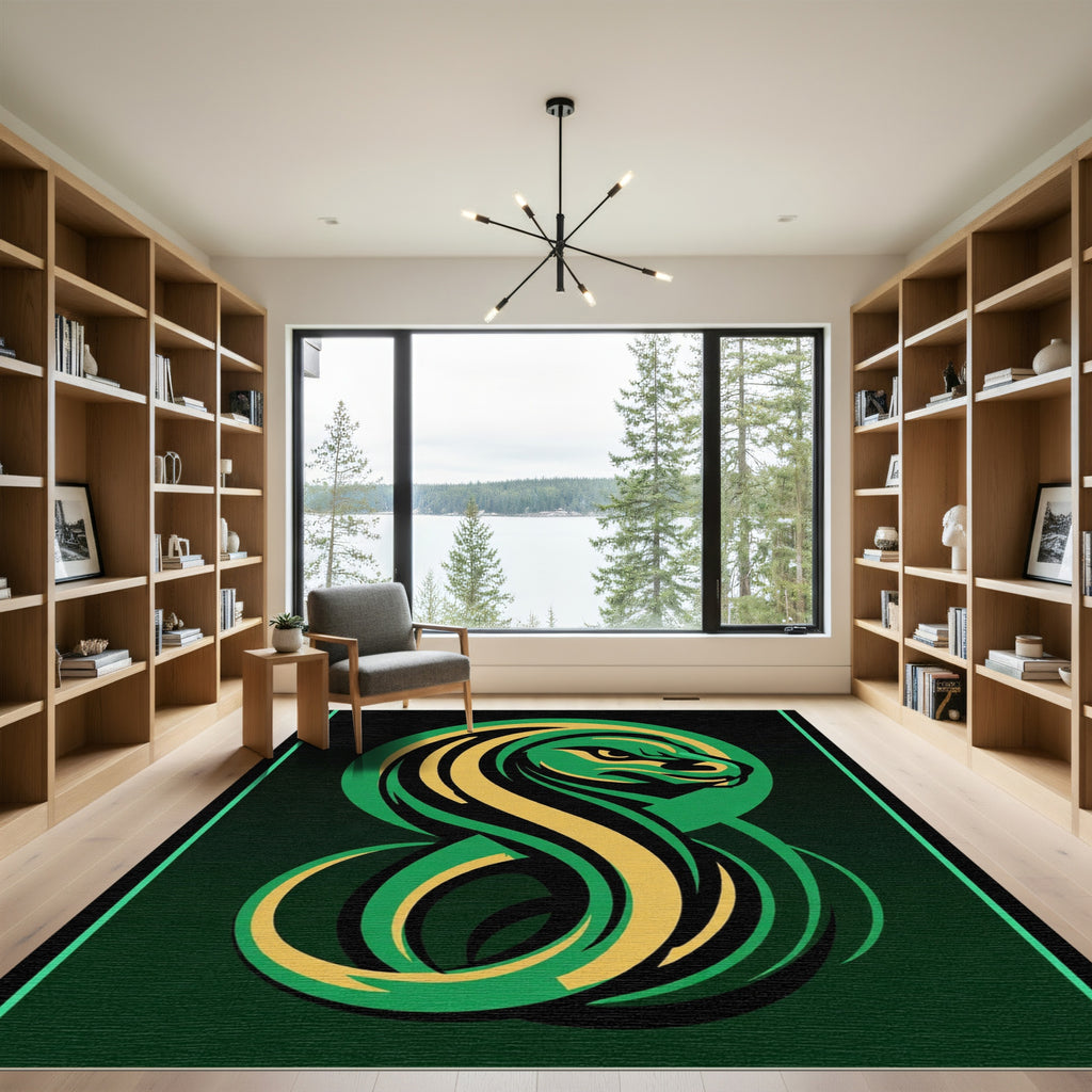 Emerald Gold Serpent Swirl Rug