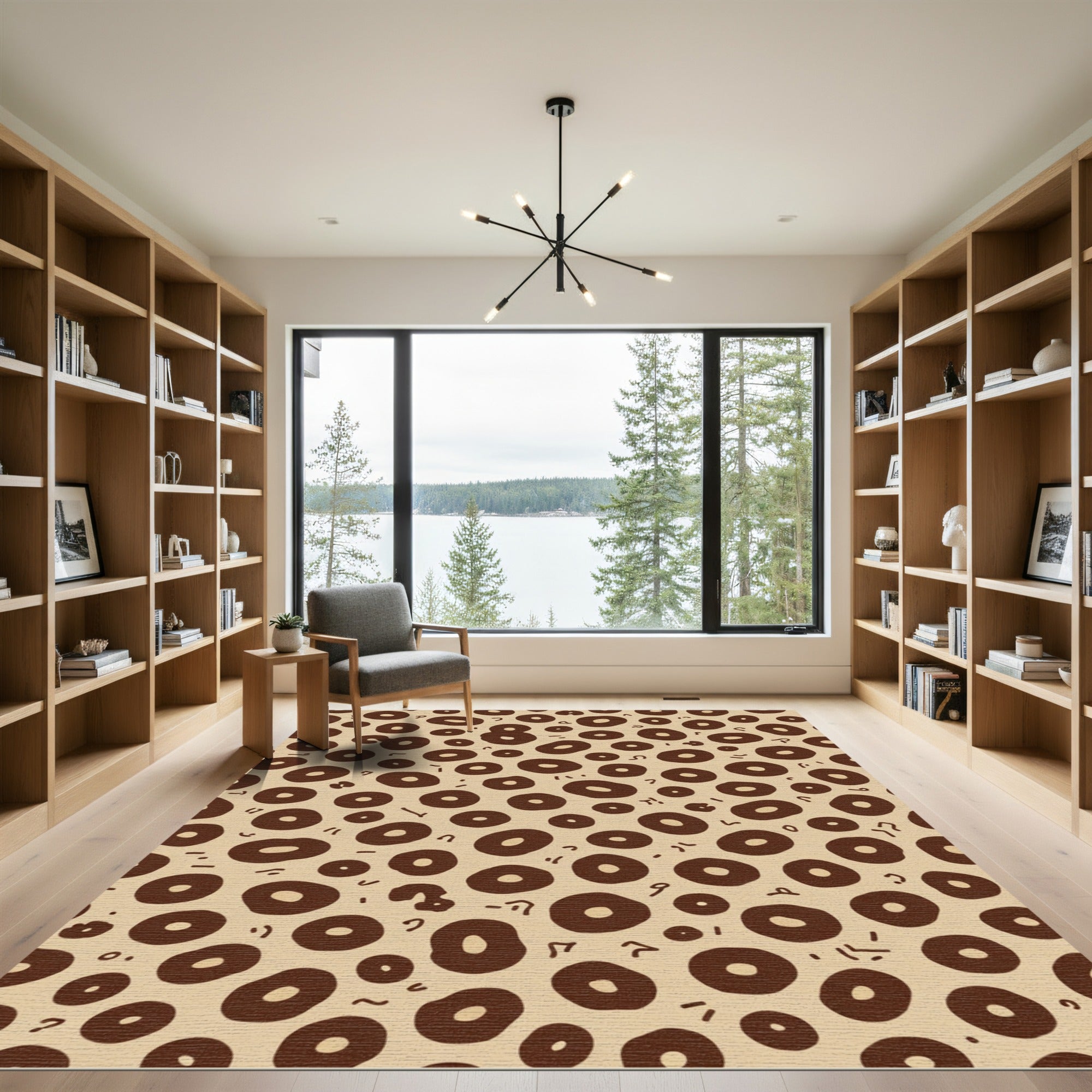 Brown Taupe Spotted Organic Forms Rug