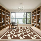 Brown Cream Abstract Repeating Animal forms Rug