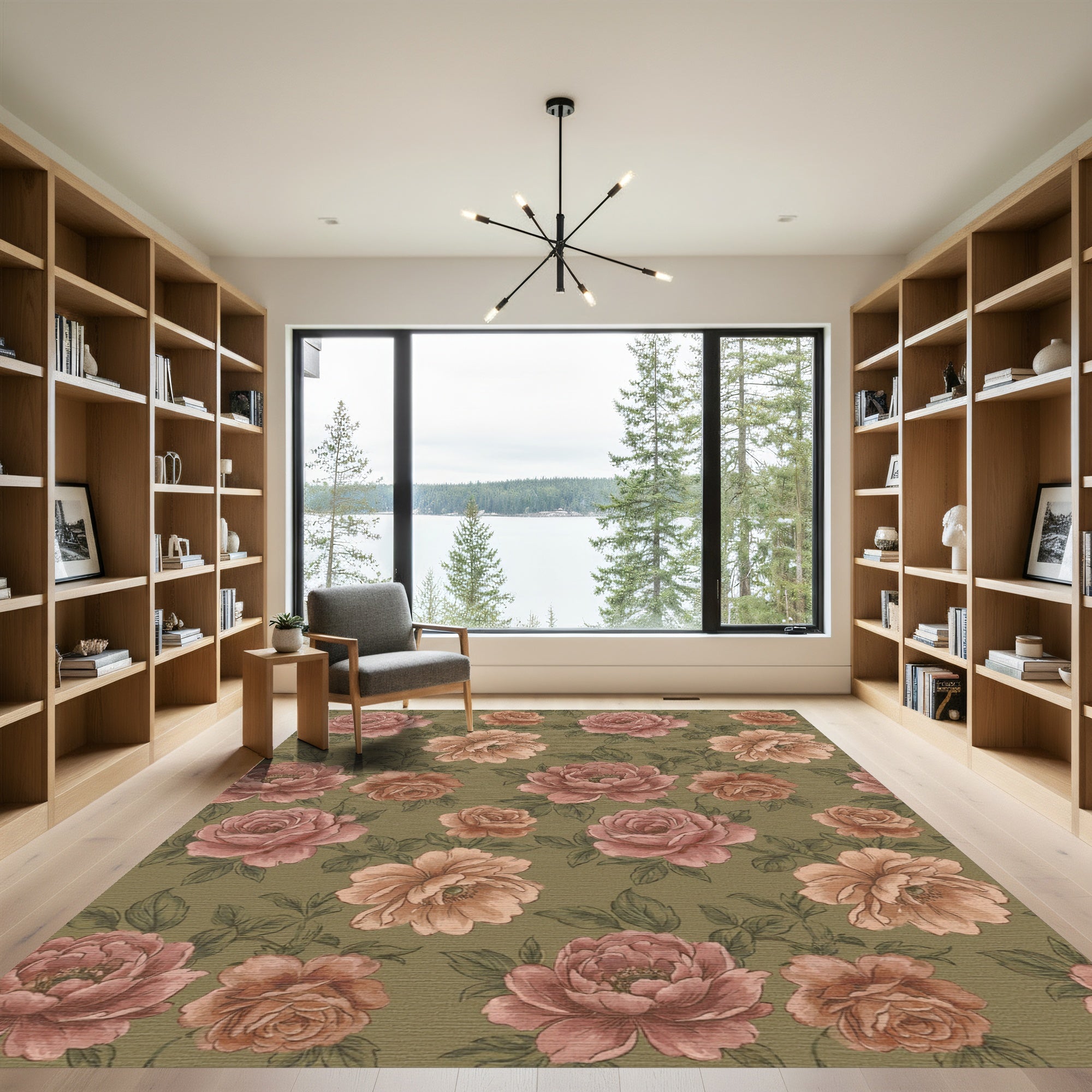 Vintage Rose Blossom Garden Rug