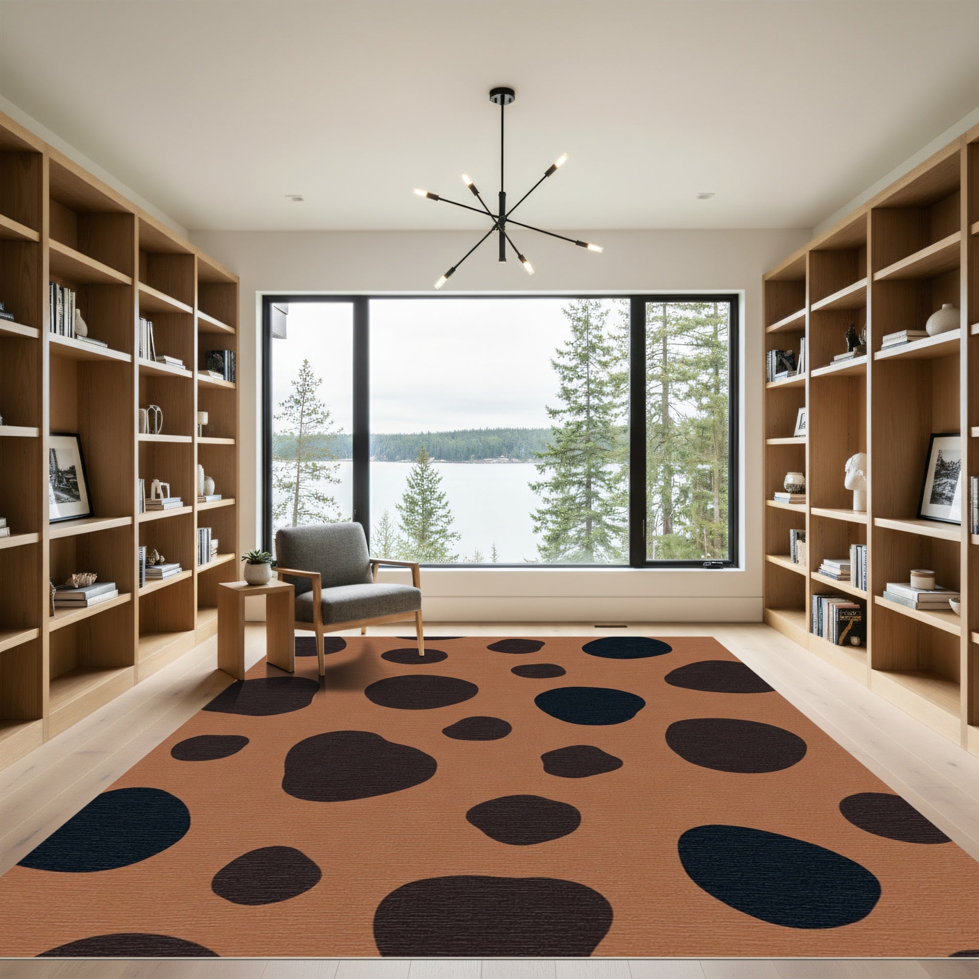 Brown Black Organic Spots Rug