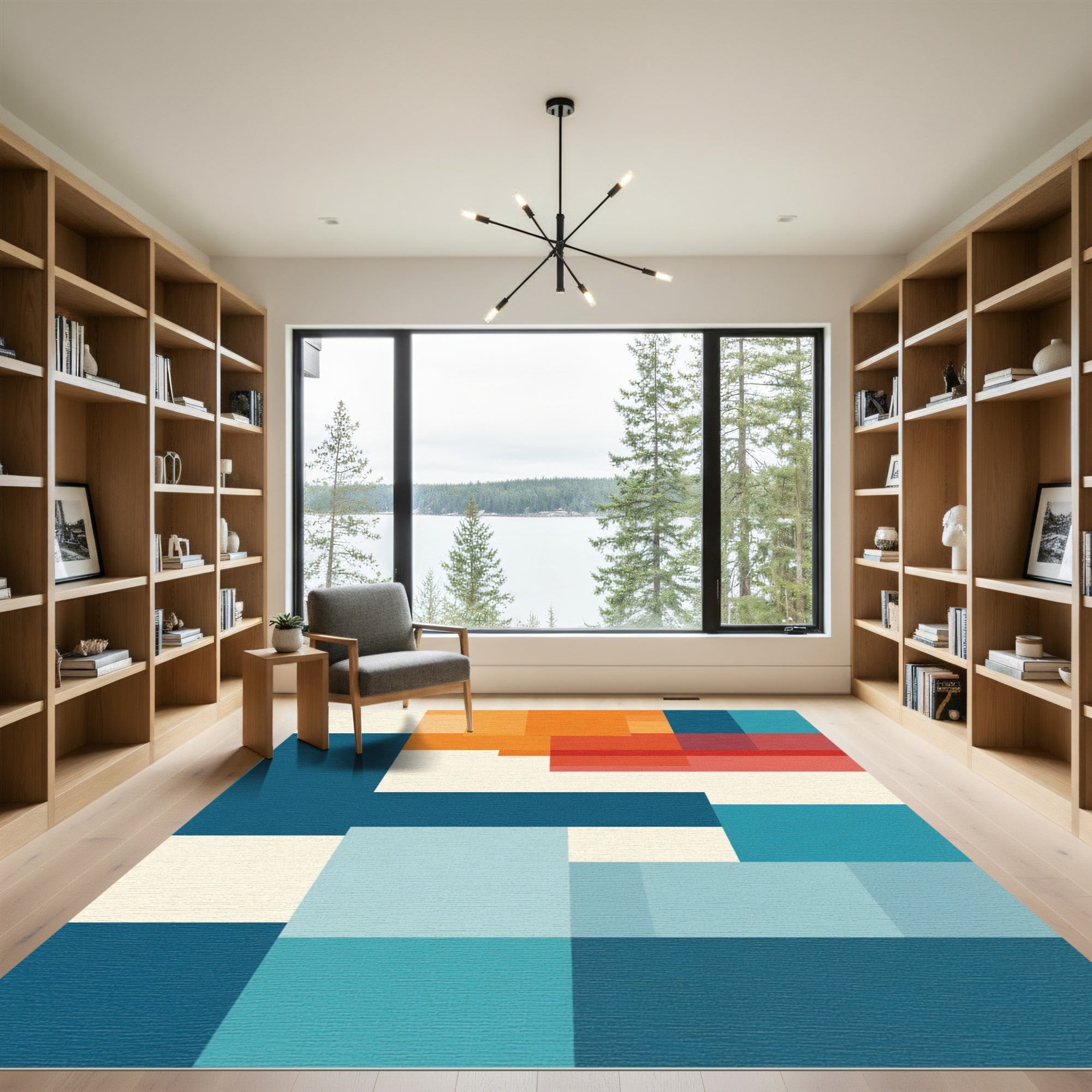 Abstract Geometric Blocks Color Blocks Rug