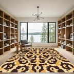 Rich Ochre Baroque Ornamental Rug