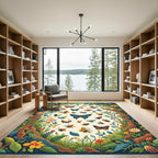 Enchanting Butterfly Woodland Garden Rug