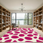 Crimson Petal Scattered Abstract Rug